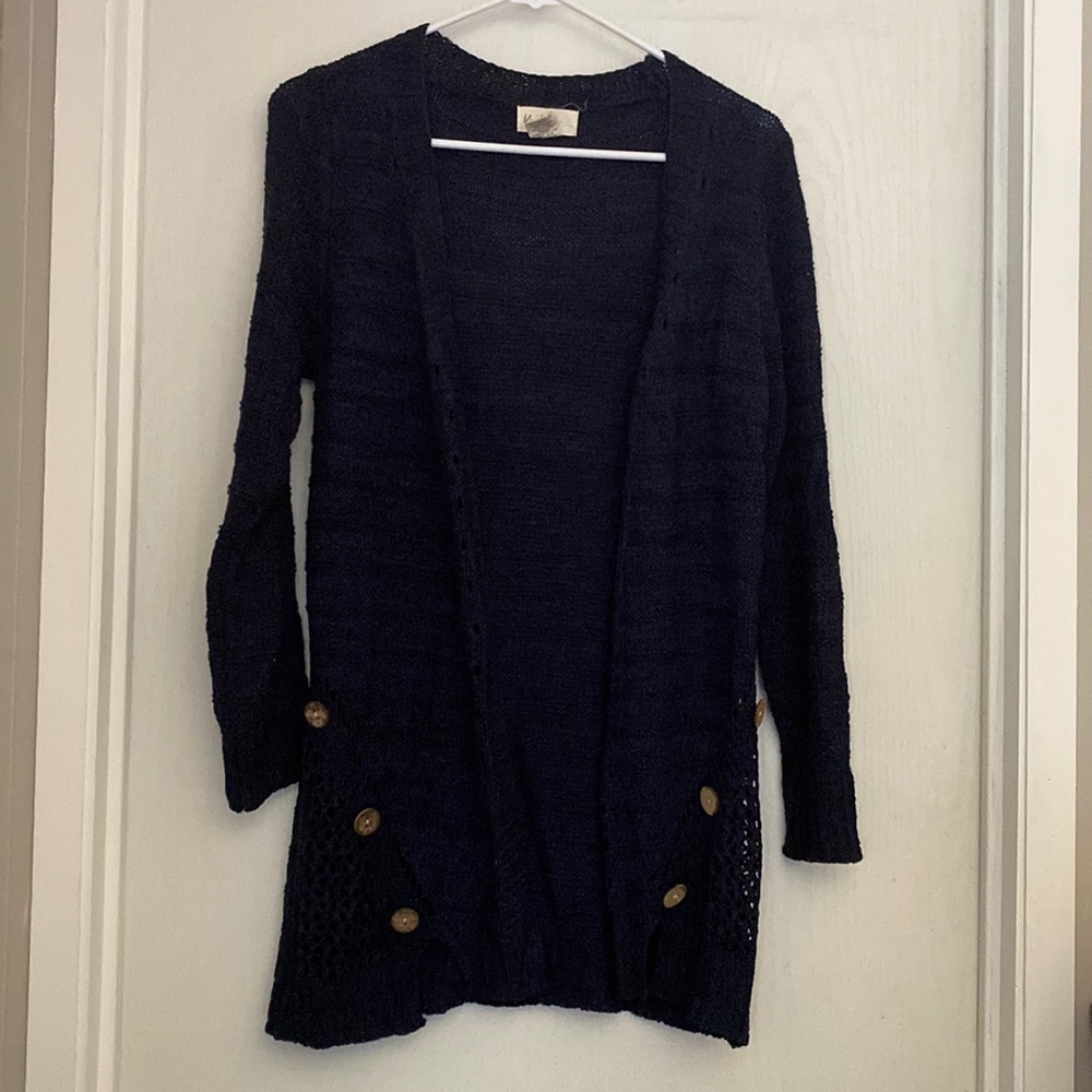Open Cardigan size S navy knitting
